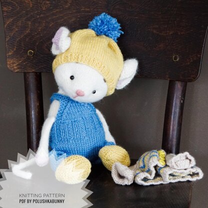 Doll Clothes, Knitting Pattern - Outfit Casual Mouse Boy