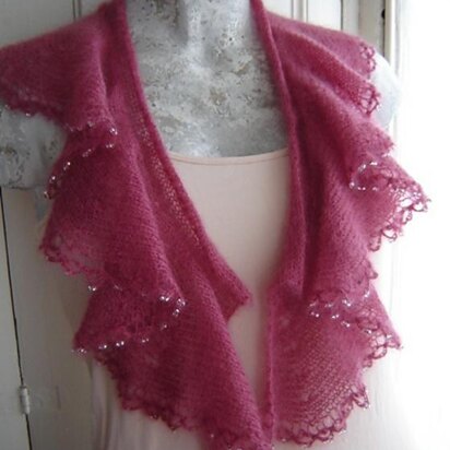 Beaded frill scarf - knitting pattern