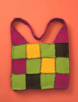 Felted And Knit Patchwork Bag in Patons Classic Wool Worsted