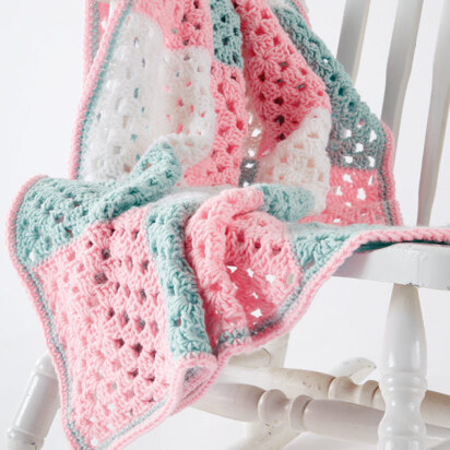 Springtime Squares Crochet Baby Blanket in Caron One Pound - Downloadable PDF