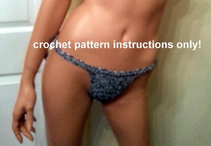 Elastic waist micro bikini bottom crochet pattern