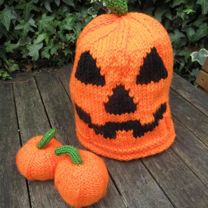 Halloween Pumpkin Hat & Pumpkin