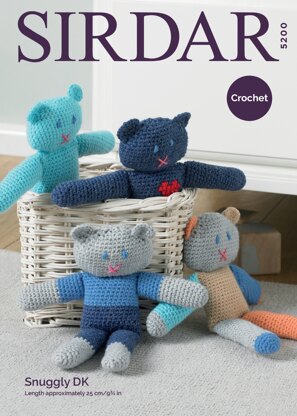 Crochet Teds in Sirdar Snuggly DK - 5200 - Downloadable PDF