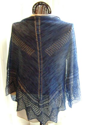 BEYOND THE BLUE HORIZON Lace-Edged Shawl