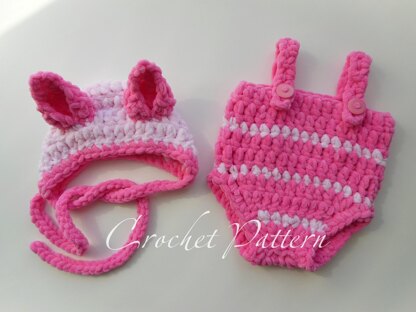 Piglet Baby Bonnet and Romper