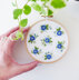 Tamar Blue Flowers Printed Embroidery Kit - 4in