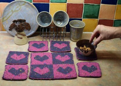 Heart Coasters and Table Mat