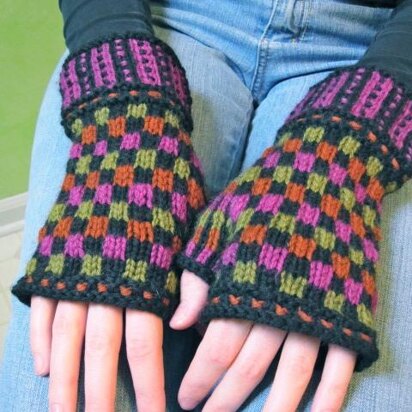 Tiles Fingerless Gloves and Headband