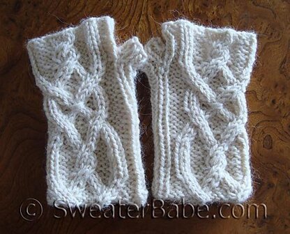 #110 One Skein Cabled Fingerless Gloves