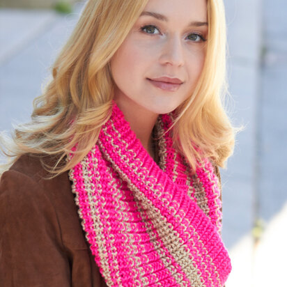 Shaker Rib Cowl in Caron Simply Soft - Downloadable PDF