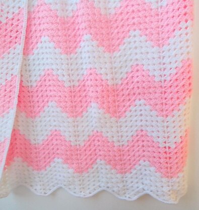 Chevron block baby blanket