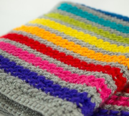 Rainbow Even Moss Crochet Stitch