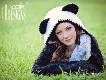 Panda Bear Hood with Scarf - Crochet PDF Pattern