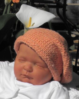 Baby Cotton Roll Brim Slouch Beanie Hat