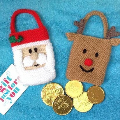 Santa and Reindeer Christmas Gift Bags