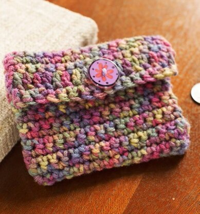 Crochet Change Purse in Red Heart Super Saver Economy Solids - LW3547