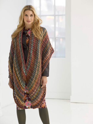 Cozy Eyelet Shawl in Lion Brand Amazing - L32288