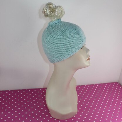 Simple Messy Bun Beanie Hat