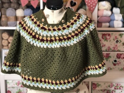 Granny Stitch Capelet Poncho