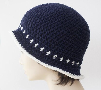 Two Color Flapper Cloche Hat