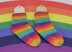 Toddler Very Easy No Heel Rainbow Socks Circular