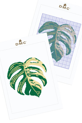 Variegated Swiss Cheese Plant in DMC - PAT0562 - Downloadable PDF