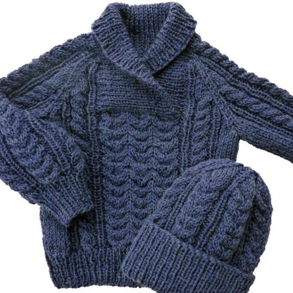 Baby to Toddler Cable Sweater & Hat