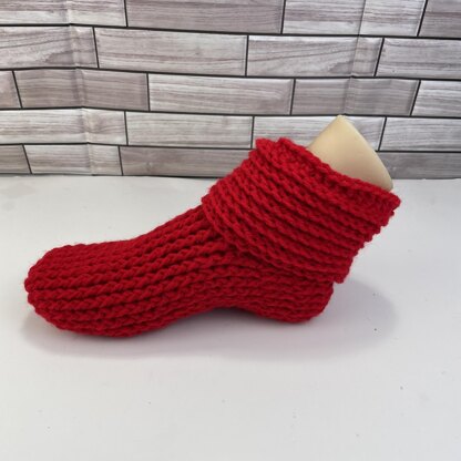 Crimson Cozy Slipper Boots