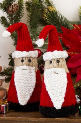 Santa Gnome Ornaments in Red Heart Super Saver Economy Solids - LW3186