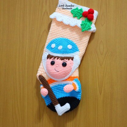 Hockey Player Christmas Stocking