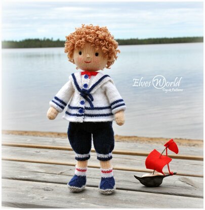 Sailor boy knitted doll