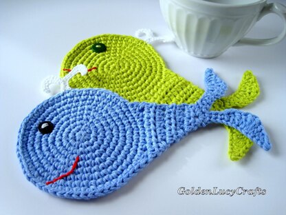 Whale Applique, Coaster