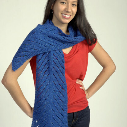 Two Directional Eyelet Scarf in Plymouth Yarn Holiday Lights - 2297