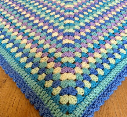 Aquamarine Granny Rectangle Baby Blanket