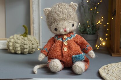 Knitting Toy Clothes Pattern - Onesie for 10''/25cm toys