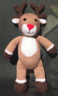 Reindeer knitable cuddly toy