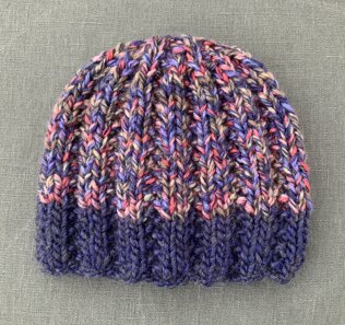 Moss stitch rib hat