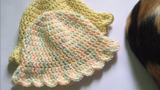 Baby Bucket Hat with Scallop Border