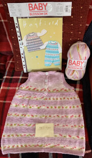 Pinafore dress in Baby Blossom yarn
