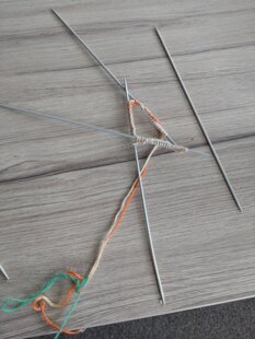 Learning to knit socks