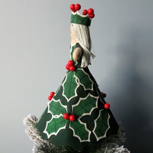 Holly Queen Christmas Tree Topper or Table Decoration