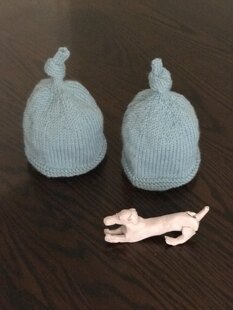 Hats for prem twin boys