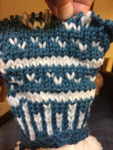 blue and white