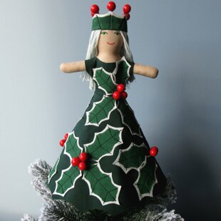 Holly Queen Christmas Tree Topper or Table Decoration