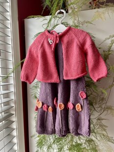 Autumn dress to go with the cardigan set