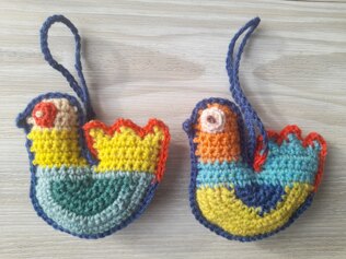 lavender filled crochet birds