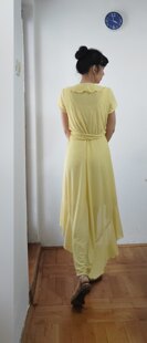 ASYMMETRIC WRAP DRESS WITH RUFFLES