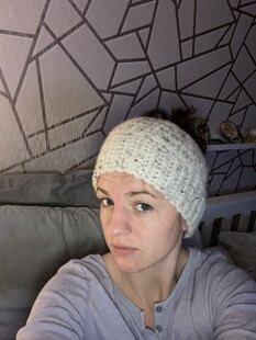 Messy bun beanie