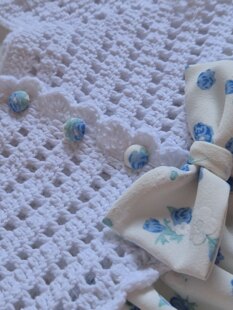 Vintage Bloom- Crochet &amp; Fabric Baby Dress