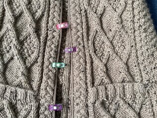Taupe Zipped Aran Jacket with pockets